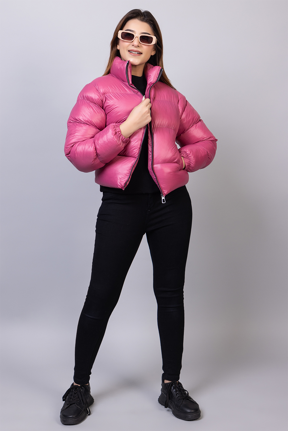 Pink Puffer Jacket for Women