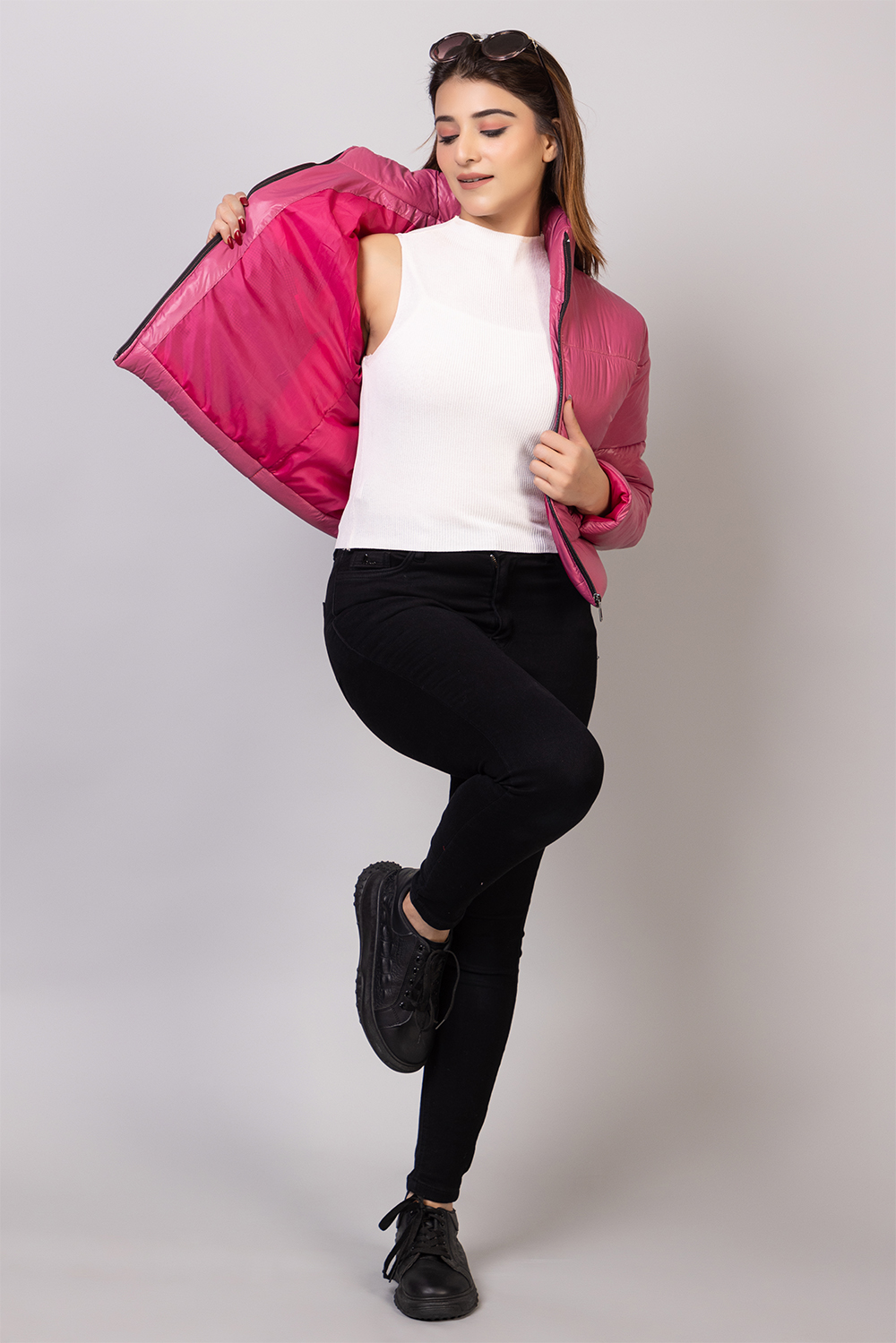 Pink Crop Jacket for Women