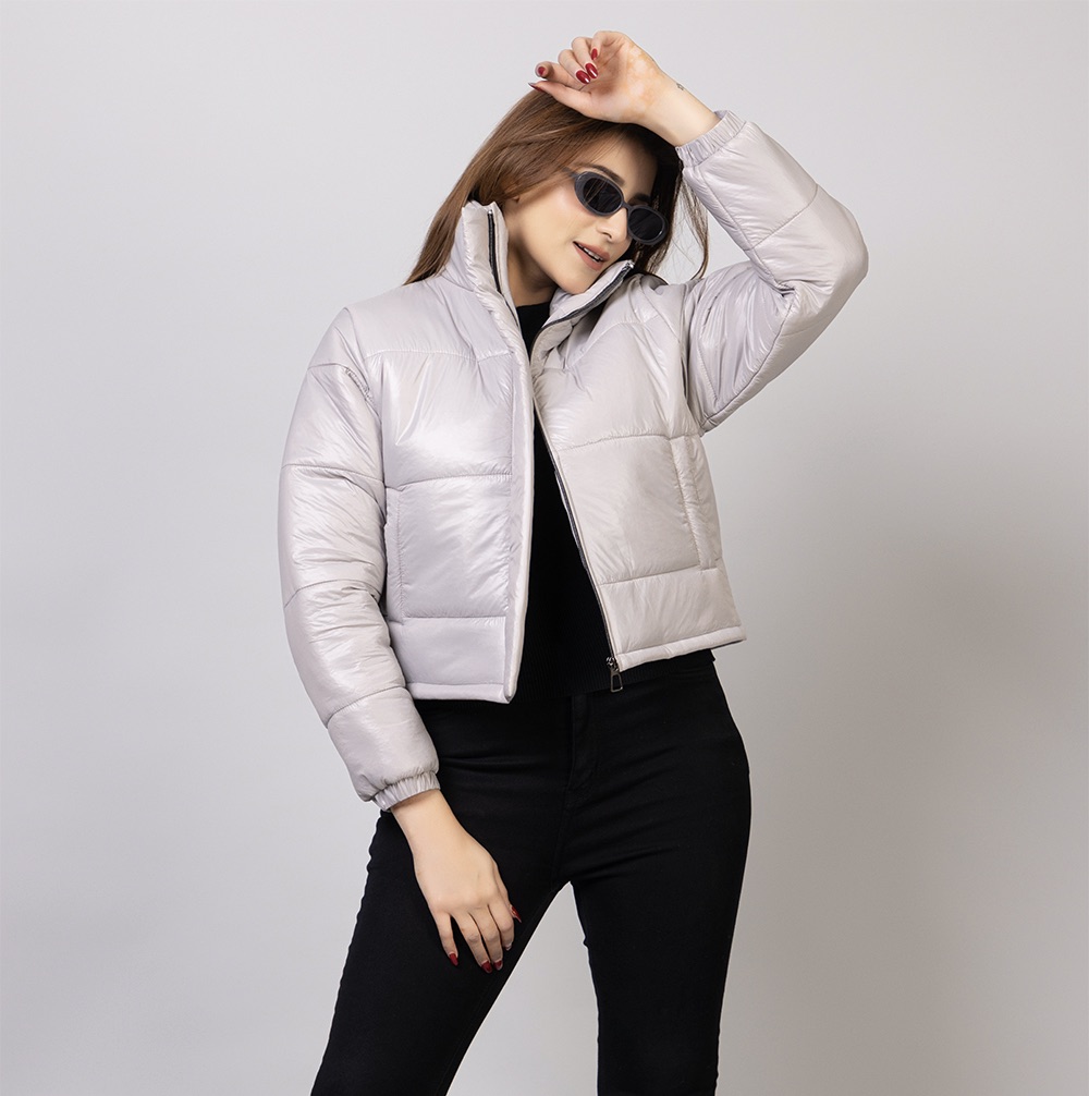 Silver Crop Jacket for Women