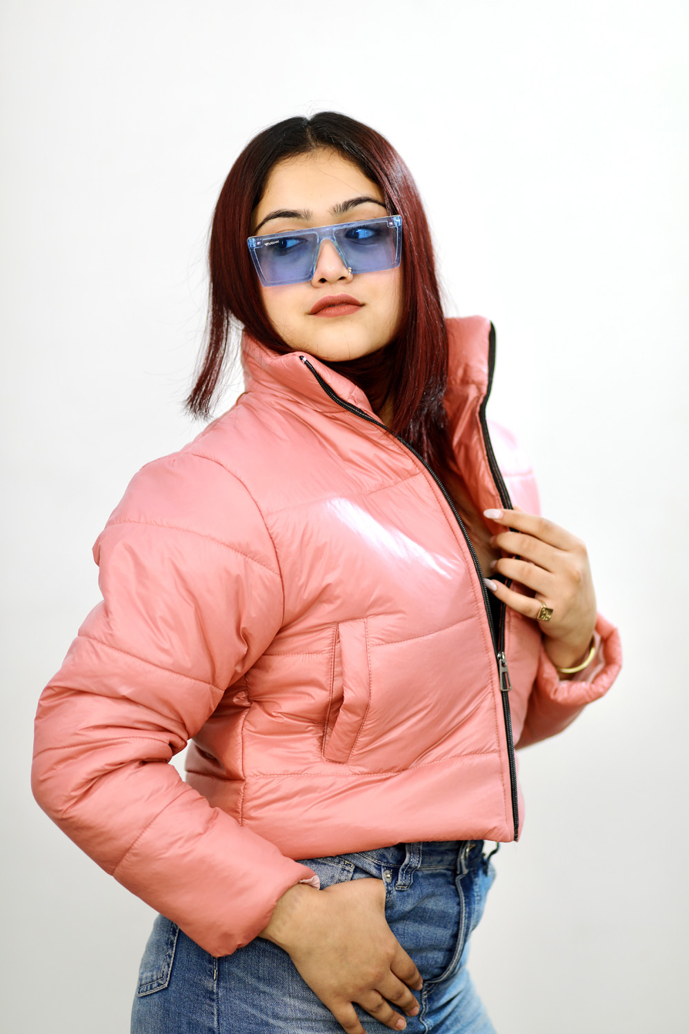 Light Pink Crop Jacket for Women