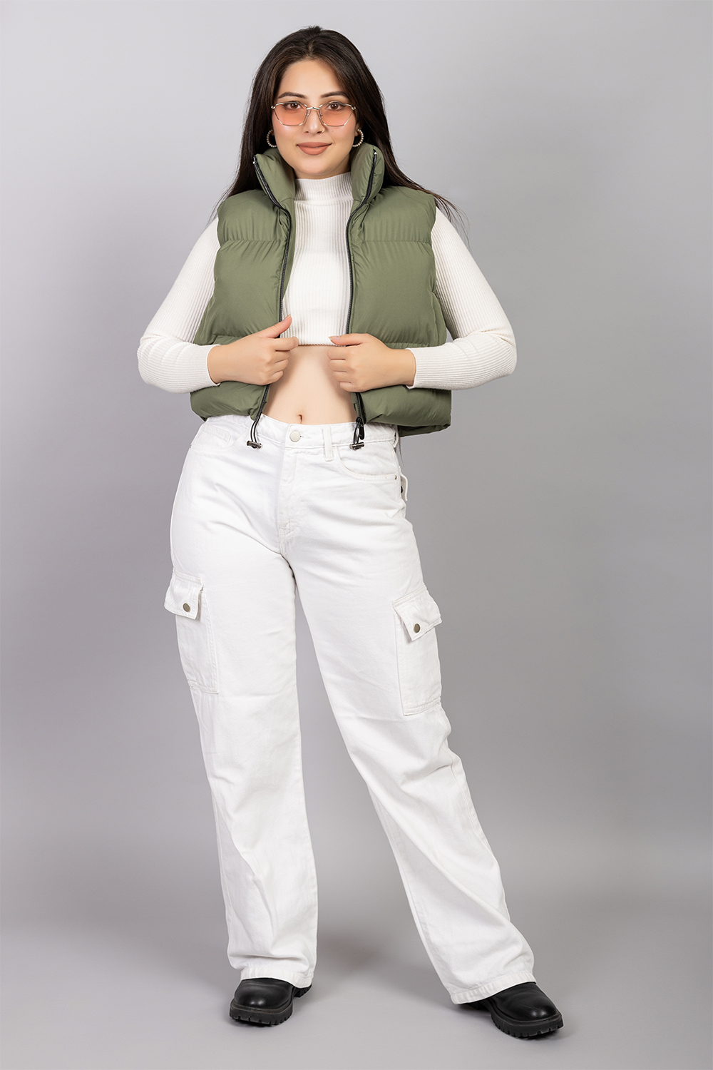 Green Sleeveless Puffer Jacket