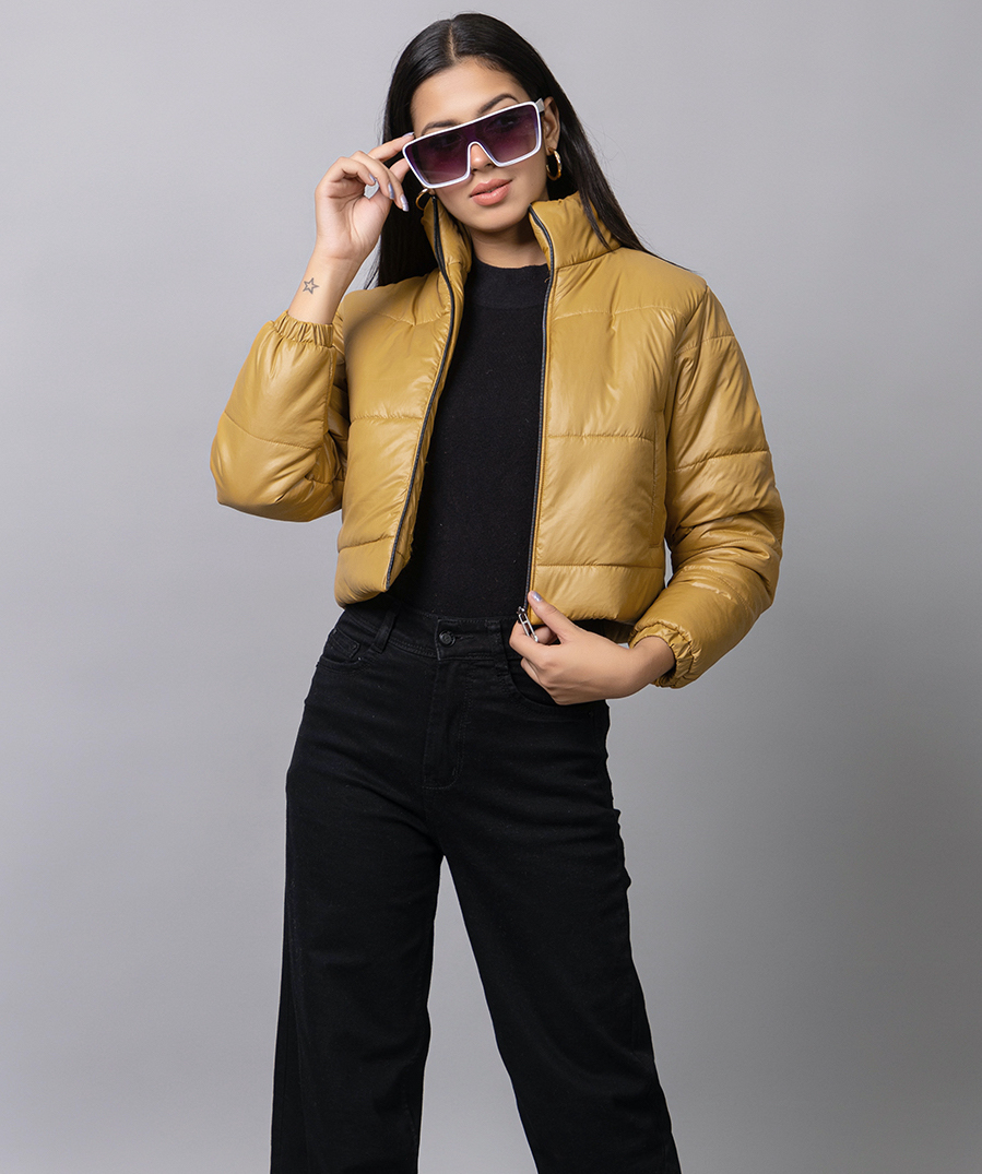 Women’s Mustard Glossy Jacket